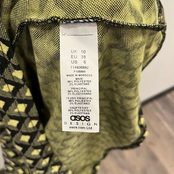 ASOS DESIGN long sleeve keyhole midi dress with cut out in lime jacquard - Picture 10 of 10